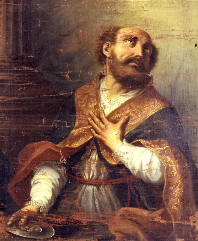 Santo vescovo elemosiniere (dipinto) - ambito emiliano (seconda met&agrave; sec.